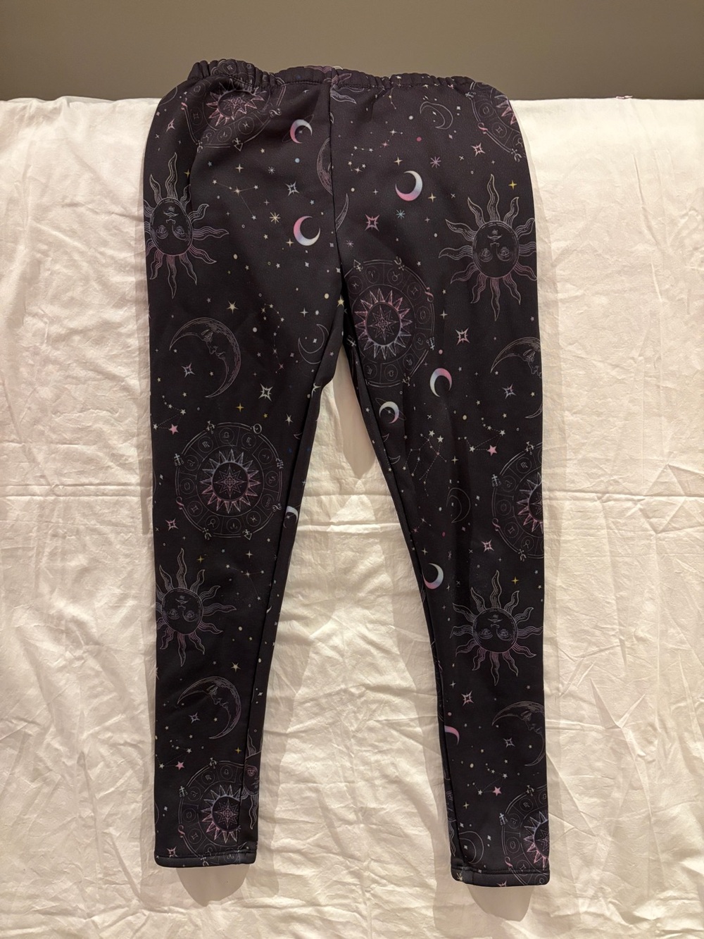 Kids Black Moon & Sun Print Leggings